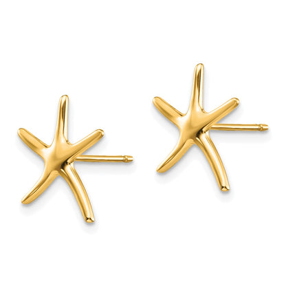 10k Polished Mini Starfish Post Earrings