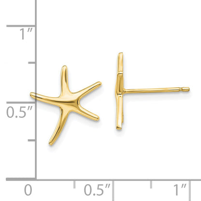 10k Polished Mini Starfish Post Earrings