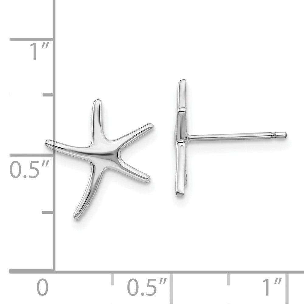10K White Gold Polished Mini Starfish Post Earrings