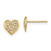 10K 7mm Filigree Heart Post Earrings