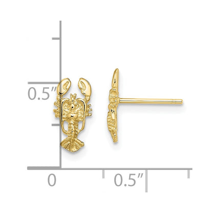 10K 2-D Lobster Post Earrings