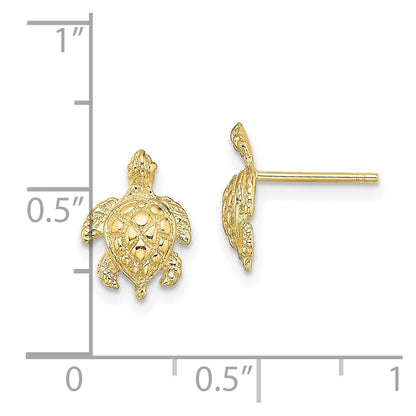 10K 2-D Textured Sea Turtle Post Earrings