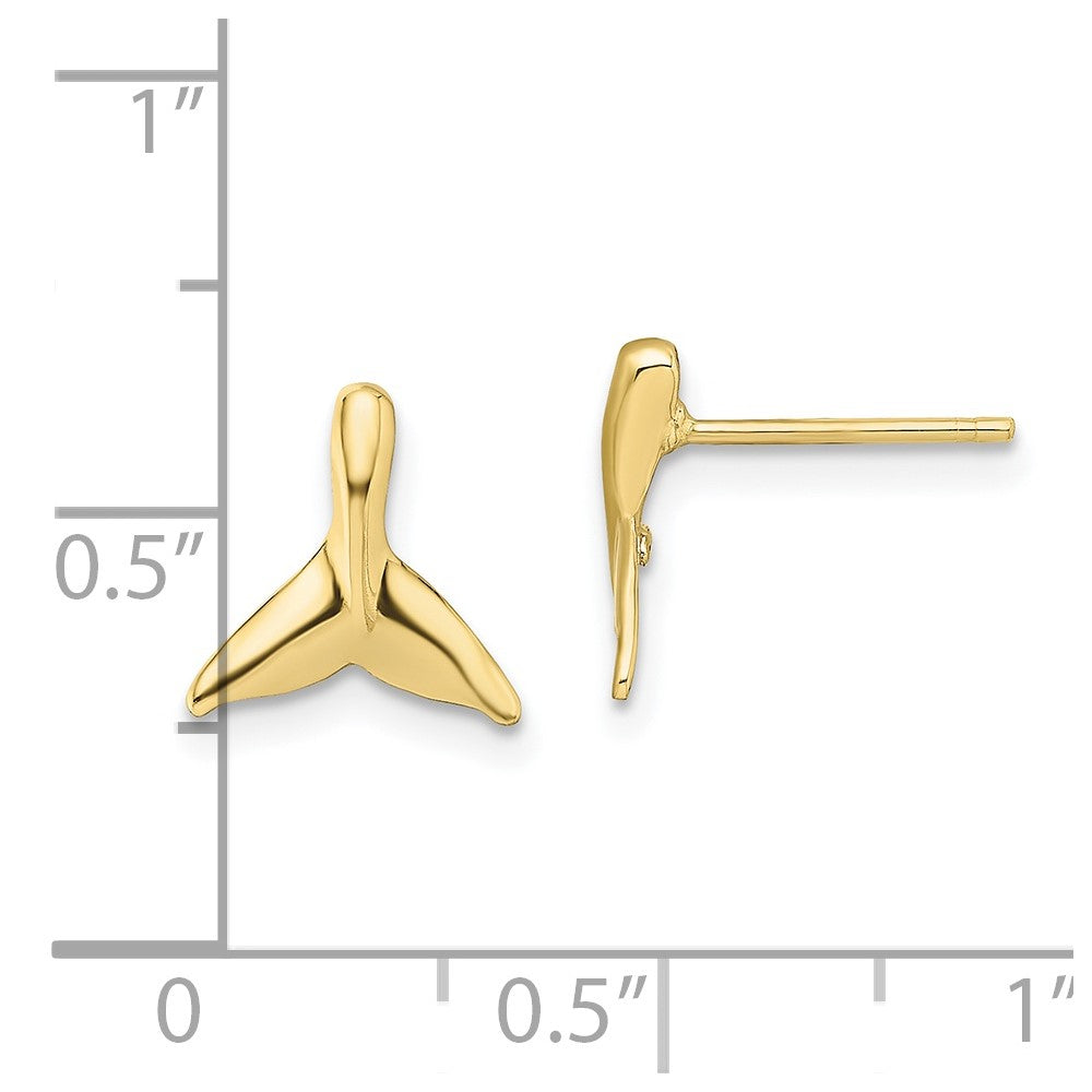 10K Mini Whale Tail Post Earrings