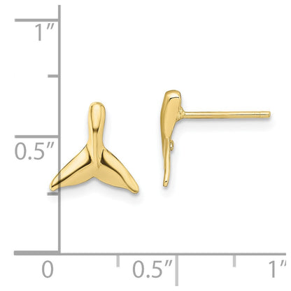 10K Mini Whale Tail Post Earrings