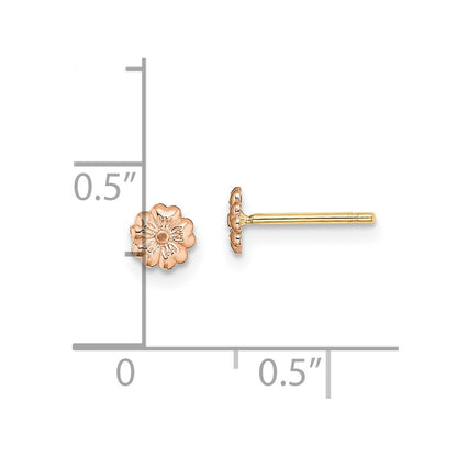 10k Rose Gold Tiny Flower Post Earrings