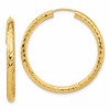 10k Polished & D/C Endless Hoop Earrings