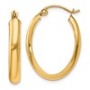 10k Polished 3.75mm Oval Tube Hoop Earrings