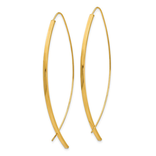 10k 1.75mm Square Tube Wire Threader Earrings