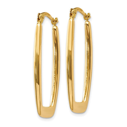 10k Polished 2.25mm Rectangle Hoop Earrings
