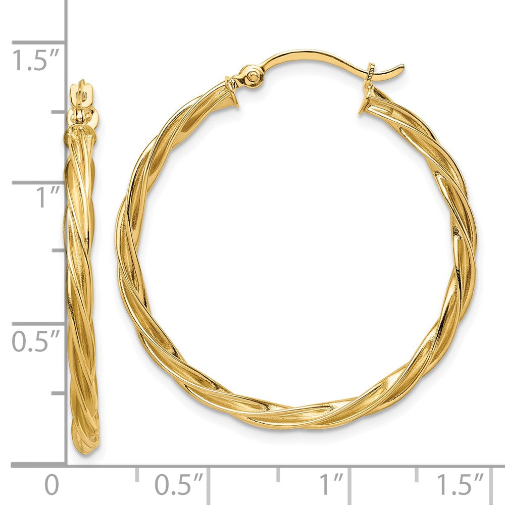 10k Polished 2.5mm Twisted Hoop Earrings