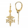 10K RN Caduceus Dangle Leverback Earrings