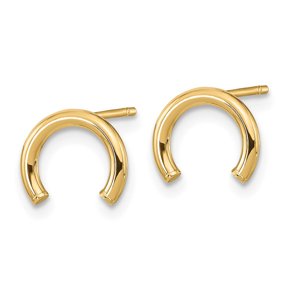 10k Polished U-Shape Tube Post Earrings
