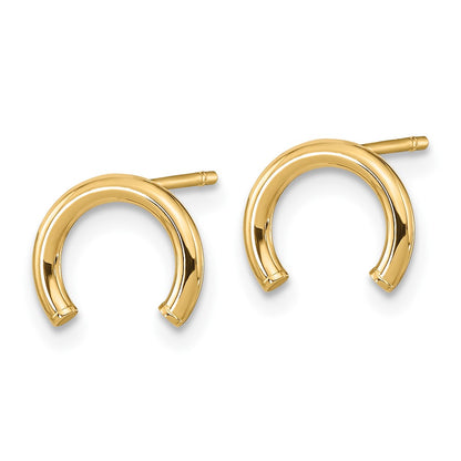 10k Polished U-Shape Tube Post Earrings