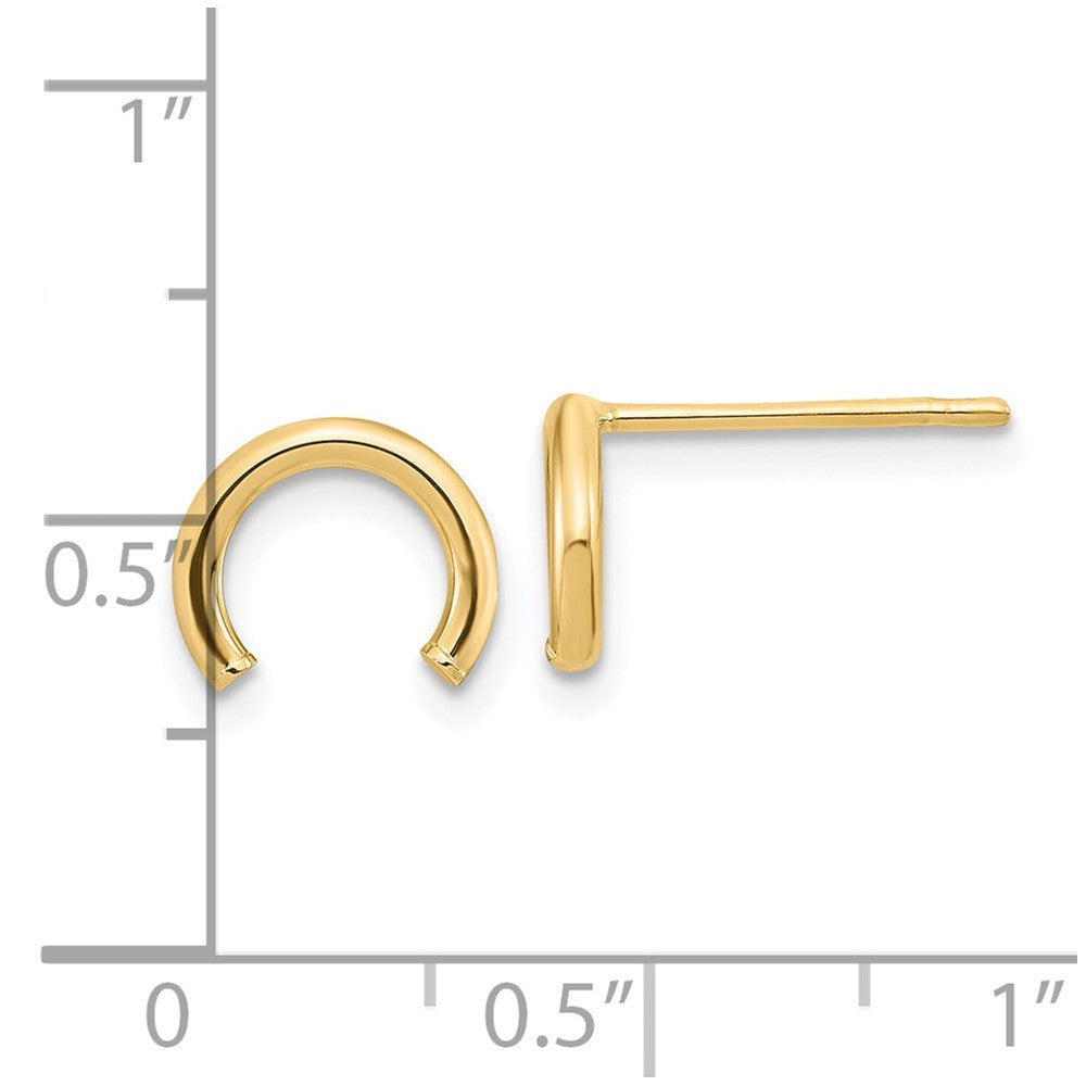 10k Polished U-Shape Tube Post Earrings