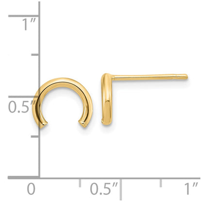 10k Polished U-Shape Tube Post Earrings