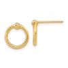 10k Polished Diamond-cut 12mm Circle Post Earrings