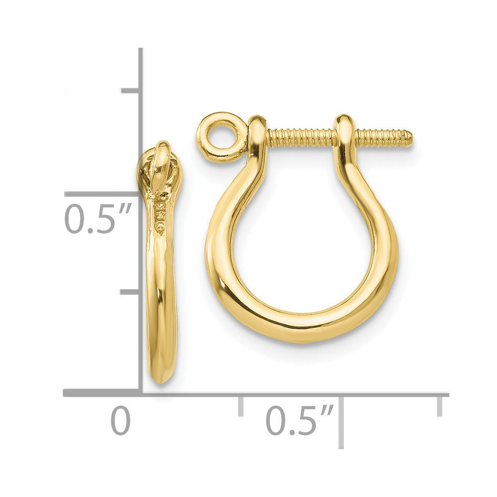 10k Shackle Link Screw Post Earrings