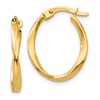 10k Polished Twisted Oval Hoop Earrings