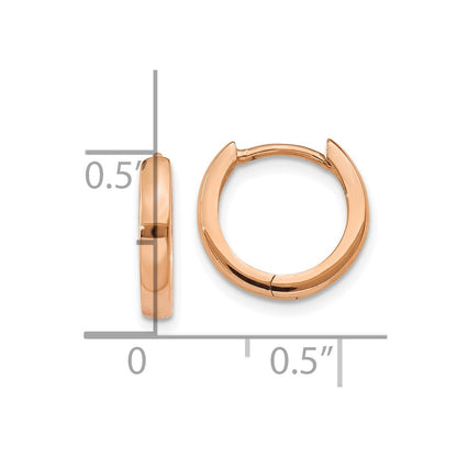 10k Rose Gold 1.8mm Round Hinged Hoop Earrings