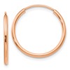 10k Rose Gold Polished Endless Tube Hoop Earrings