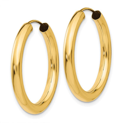 10k Polished Endless Tube Hoop Earrings