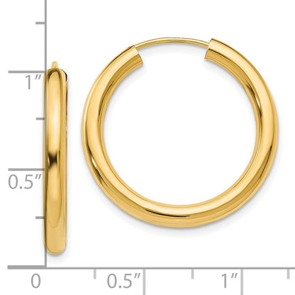 10k Polished Endless Tube Hoop Earrings