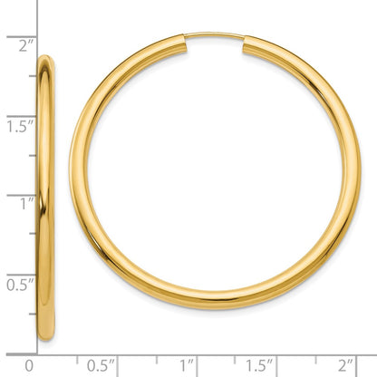 10k Polished Endless Tube Hoop Earrings