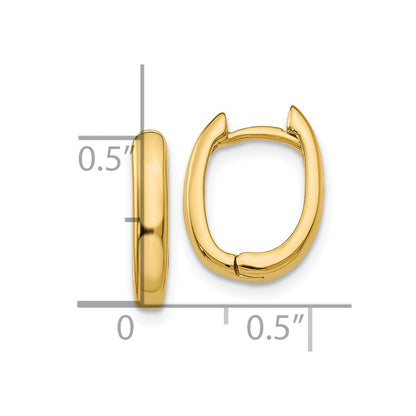 10k Oval Hinged Hoop Earrings
