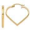 10k Polished 2mm Heart Hoop Earrings