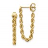 10k Hollow Rope Chain Dangle Post Earrings