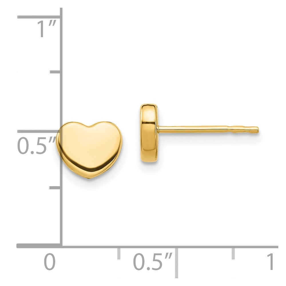 10k Polished 7mm Heart Post Earrings