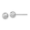 10k White Gold 6mm Diamond-cut Ball Post Earrings