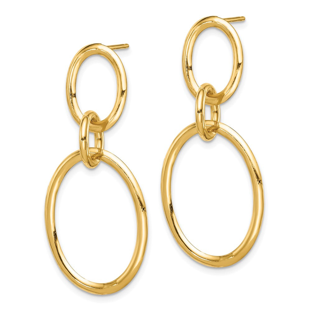 10k Circles Dangle Post Earrings