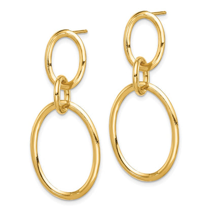 10k Circles Dangle Post Earrings