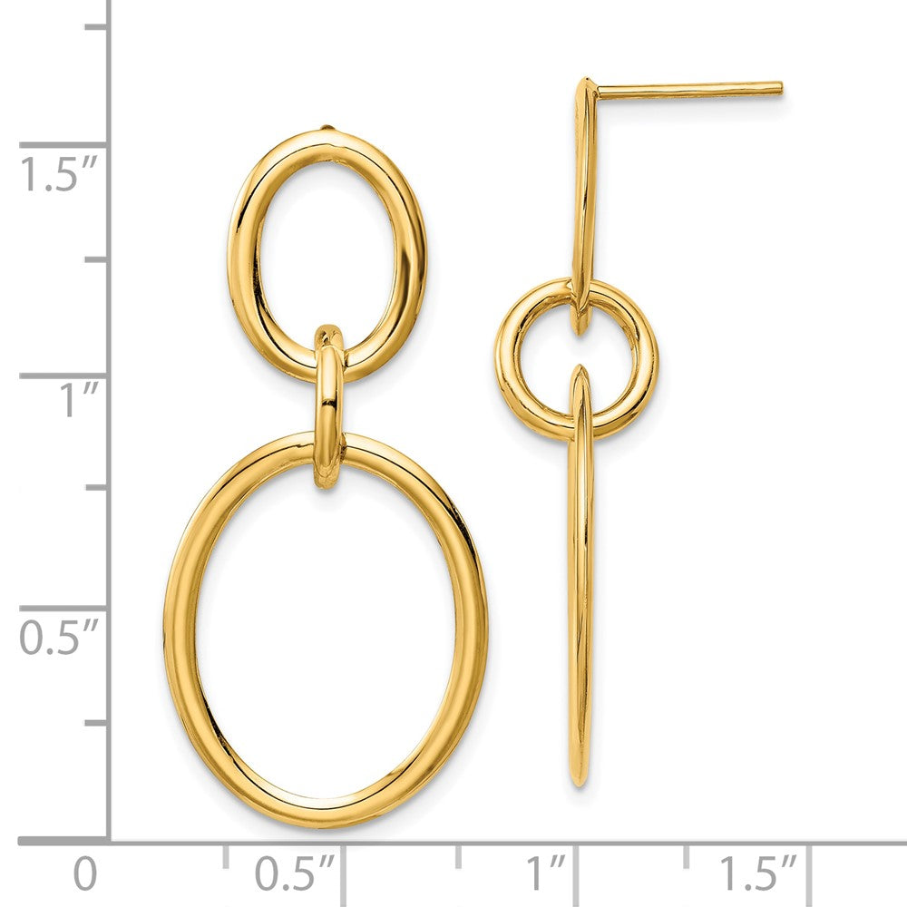 10k Circles Dangle Post Earrings