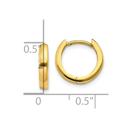 10k 1.8mm Hinged Hoop Earrings