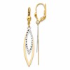 10k Two-tone Diamond-cut Dangle Leverback Earrings
