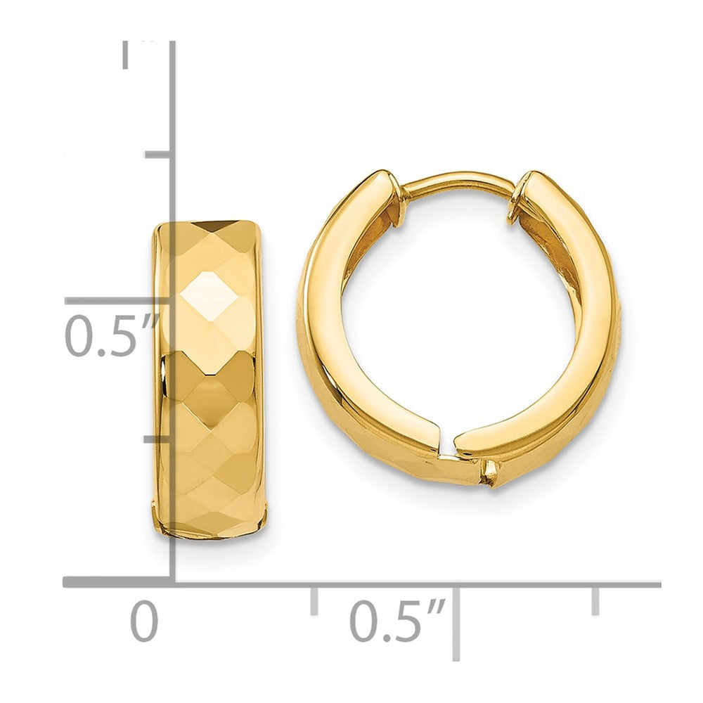 10k Textured Hinged Hoop Earrings