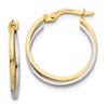 10k Two-tone Polished Hollow Double Hoop Earrings