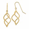 10k Polished Short Twisted Dangle Shepherd Hook Earrings