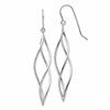 10k White Gold Polished Long Twisted Dangle Shepherd Hook Earrings