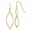 10k Polished Twisted Oblong Dangle Shepherd Hook Earrings