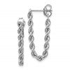 10k White Gold Rope Chain Dangle Post Earrings