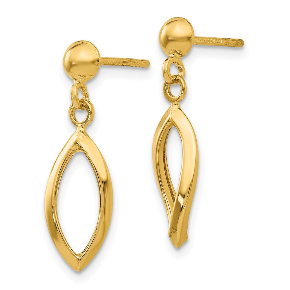 10k Post Oval Dangle Post Earrings