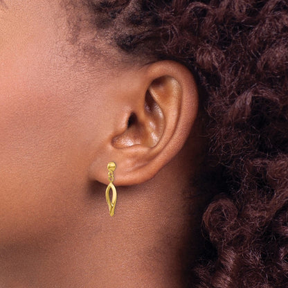 10k Post Oval Dangle Post Earrings