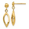 10k Post Oval Dangle Post Earrings