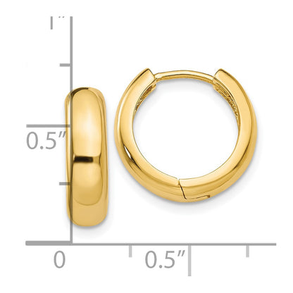 10k Yellow Gold Curved Hinged Hoop Earrings
