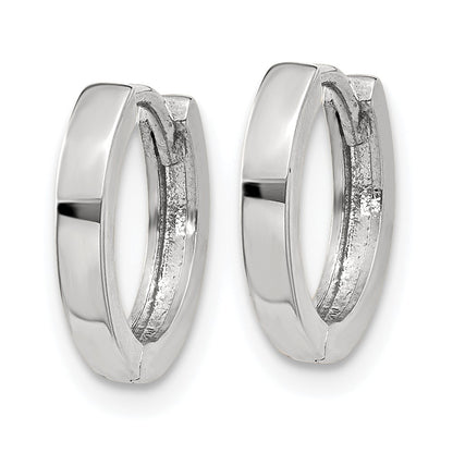 10k White Gold Hinged Hoop Earrings