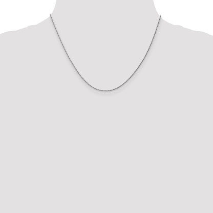 10k White Gold 1.15mm D/C Machine Made Rope Chain