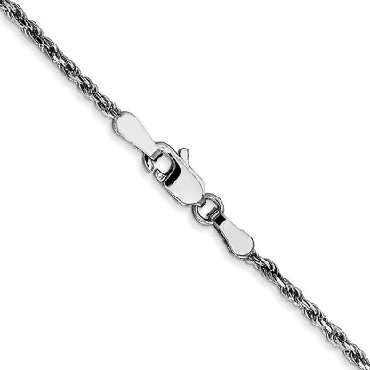 10k White Gold 1.6mm D/C Machine Made Rope Chain